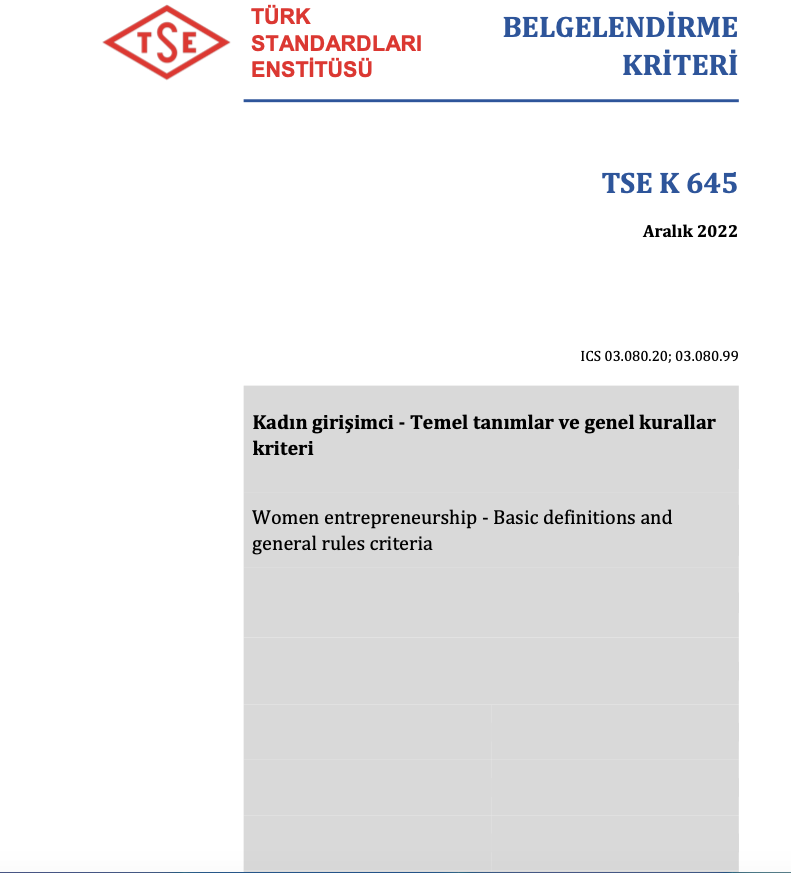 TSE Kadın Girişimci Belgesi